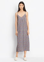 Thumbnail for your product : Vince Multi Floral Silk Pleat Neck Slip Dress