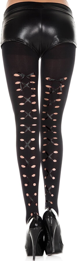 Music Legs Women’s Back lace up pantyhose
