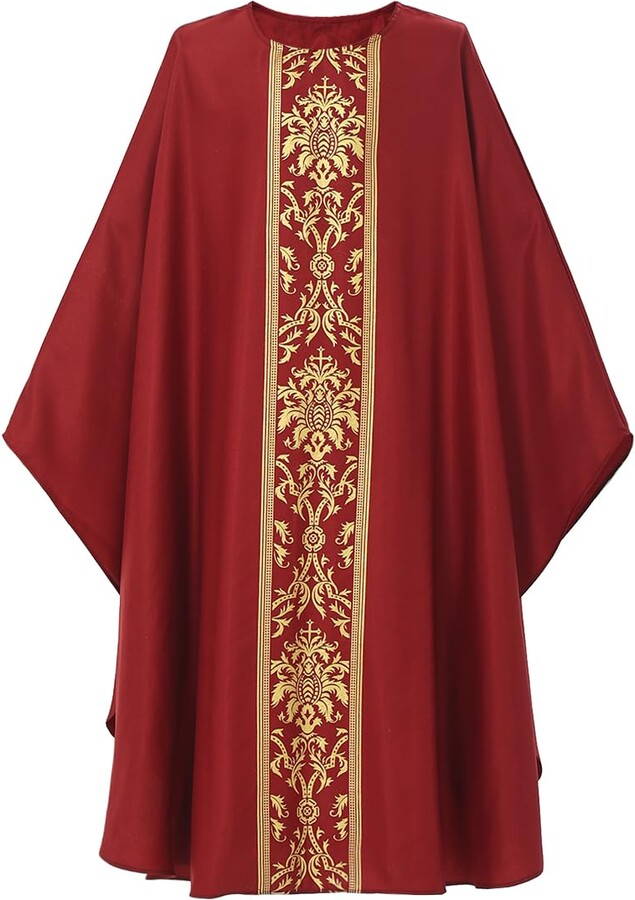 BLESSUME Pastor Chasuble Mass Vestments Robe Stage Costume - ShopStyle