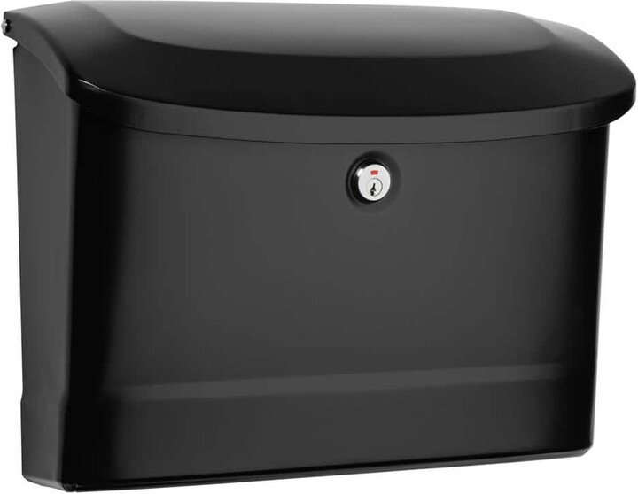 Architectural Mailboxes Princeton Black, Medium, Steel, Locking Wall Mount Mailbox