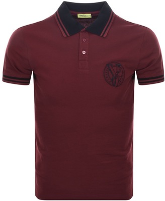 Versace Jeans Tipped Polo T Shirt Red