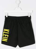 Thumbnail for your product : Calvin Klein Kids TEEN logo print swim shorts