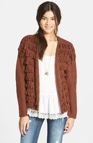Thumbnail for your product : Volcom 'Get Shagged' Fringe Trim Open Cardigan