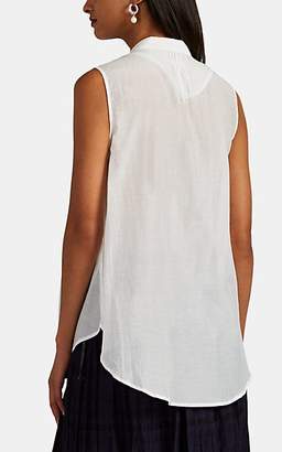 Pas De Calais Women's Cotton-Silk Voile Button-Front Blouse - White