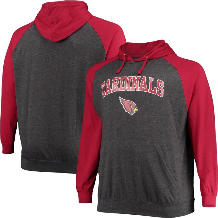 Men's Fanatics Branded Heathered Gray/Heathered Red St. Louis Cardinals  Team Issued Raglan Long Sleeve T-Shirt 