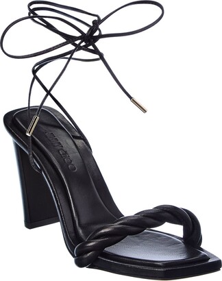 JIMMY CHOO 関税込み Diosa 85 braided leather sandals Jimmy Choo Diosa 85 Luxe Nappa Leather Sandals in Black