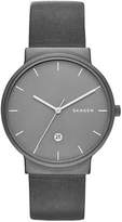 Thumbnail for your product : Skagen Analog Ancher Titanium Leather Watch
