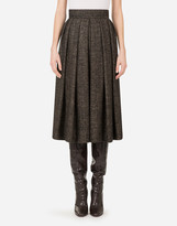 Thumbnail for your product : Dolce & Gabbana Pleated Mini Skirt In Micro Tweed