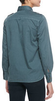 Thumbnail for your product : Velvet by Graham & Spencer Twill Button-Front Blouse, Evergreen