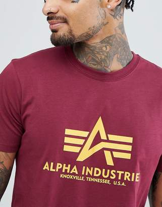 Alpha Industries Logo T-Shirt in Burgundy