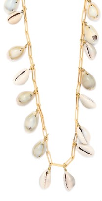 Timeless Pearly Shell And Gold-plated Chain Necklace - White
