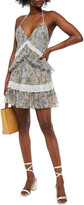Thumbnail for your product : Redemption Ruffled Printed Silk-crepon Halterneck Mini Dress
