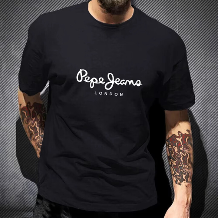NONE Newest Pepe Jeans London T Shirt Summer Men Short Sleeve Popular Fashion 100%Cotton Tops Trendy Streetwears Tees ClothingY2K