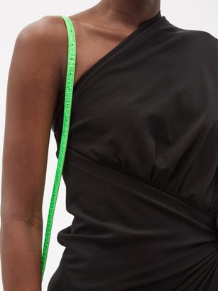 Balenciaga One-shoulder Balloon-sleeve Jersey Dress - Black