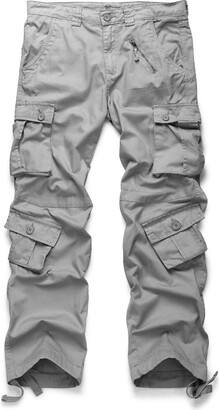 Men's Hiking Cargo Work Pants with 8 Pockets for Casual Military Army Combat Tactical