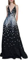 Thumbnail for your product : ML Monique Lhuillier Sleeveless Metallic Jacquard A-Line Gown