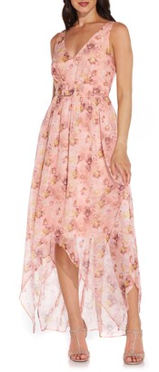 Adrianna Papell High/Low Chiffon Cocktail Dress