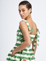 Thumbnail for your product : Oscar de la Renta Botanical Stripe Tie Back Dress