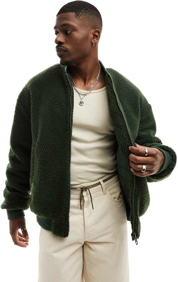 Mens Jacket Borg Collar ShopStyle UK