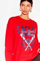 Thumbnail for your product : Nasty Gal Womens BaseBall New York Graphic Sweatshirt - Red - S