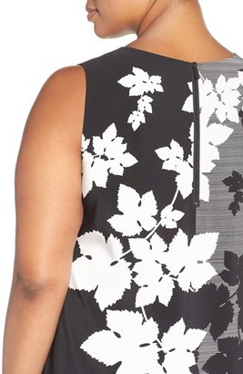 Vince Camuto Plus Size Women's Colorblock Floral Print Shift Dress