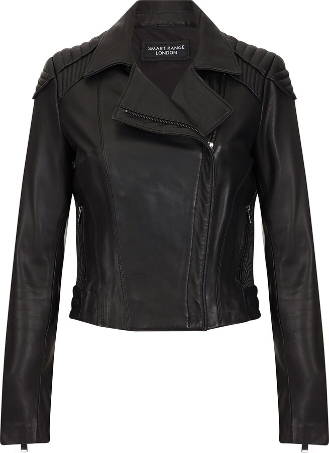 Smart Range Leather Ladies Leather Jacket Black Slim Fitted Biker ...