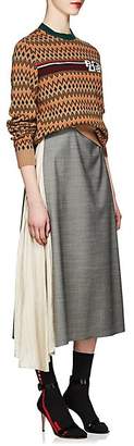 Prada Women's Dot & Chevron-Pattern Wool-Cashmere Sweater - Camel