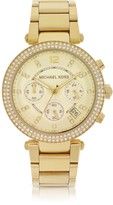 Thumbnail for your product : Michael Kors Golden Stainless Steel Parker Chronograph Glitz Women's Watch