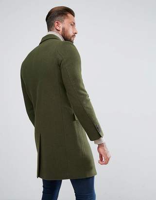 ASOS Wool Mix Overcoat In Khaki
