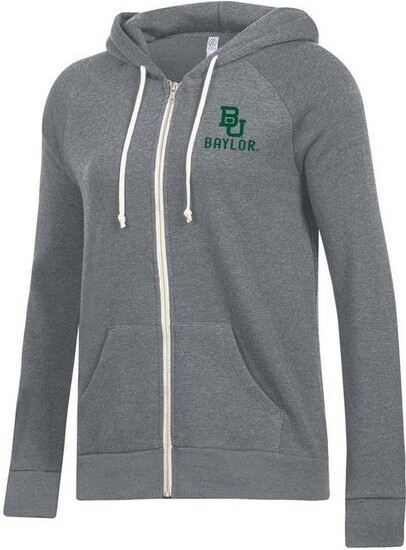 Alternative Apparel Baylor Bears Women's Full Zip Small Grey