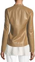 Thumbnail for your product : Lafayette 148 New York Embla Lambskin Leather Jacket w/ Ponte Combo