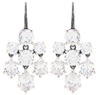 Bottega Veneta Crystal-embellished silver earrings