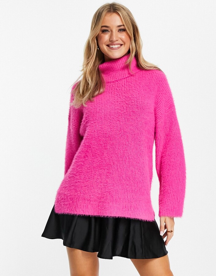 fluffy pink jumper