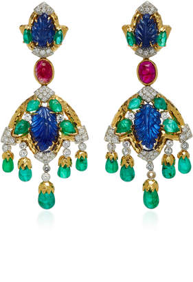 David Webb One-Of-A-Kind Couture Earrings