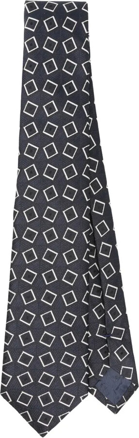 Emporio Armani Geometric-Pattern Silk Tie