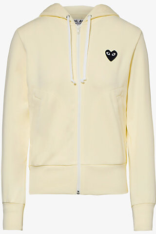 Comme des Garçons PLAY Womens Ivory Big Heart Logo-Appliqué Woven Hoody S