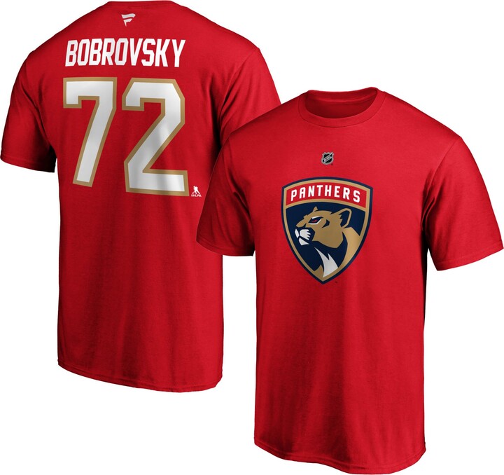 Fanatics NHL Adult Florida Panthers Sergei Bobrovsky #72 Red T-Shirt, Men's, Small