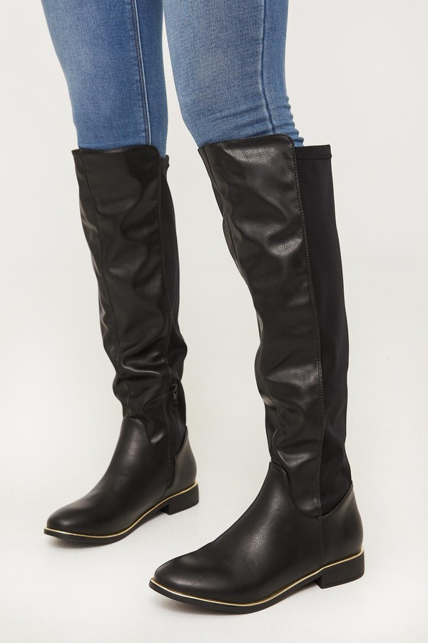 non leather knee high boots