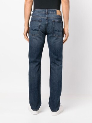 7 For All Mankind Straight-Leg Mid-Rise Jeans