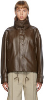 Thumbnail for your product : DRAE Brown Faux-Leather Blouson Jacket