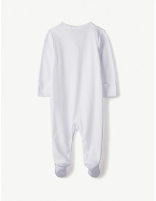 The Little White Company Safari-embroidered cotton sleepsuit 0-24 months