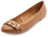 Thumbnail for your product : Charlotte Russe Textured & Belted Ballet Flats