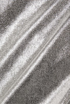 Thumbnail for your product : Alix Gracie Asymmetric Metallic Stretch-modal Thong Bodysuit - Silver