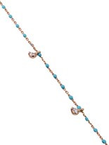 Thumbnail for your product : Gigi Clozeau 18kt rose gold mini Gigi diamond and turquoise beaded bracelet