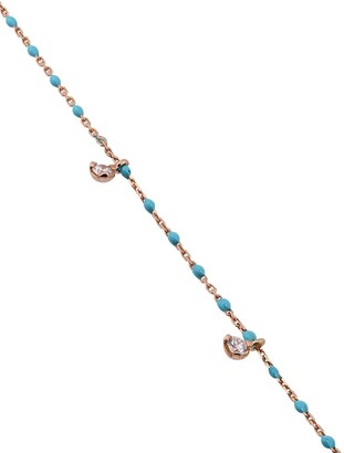 Gigi Clozeau 18kt rose gold mini Gigi diamond and turquoise beaded bracelet