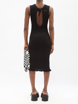 Thumbnail for your product : MM6 MAISON MARGIELA Keyhole Ribbed-cotton Midi Dress - Black