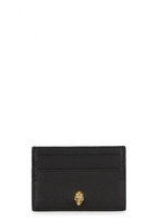 Thumbnail for your product : Alexander McQueen Black skull leather card holder