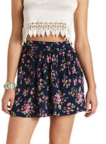 Thumbnail for your product : Charlotte Russe High-Waisted Floral Print Mini Skirt