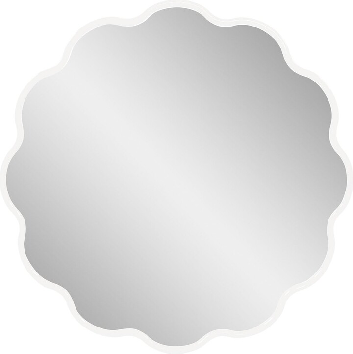 Howard Elliott Kushi White 34" x 34" Round Wall Mirror