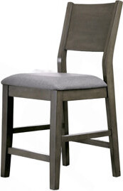 Wildon Home Gray Counter Height Dining Chairs Padded Fabric Seat Set Of 2Pc Chairs Kitchen Dining Room Panel Back